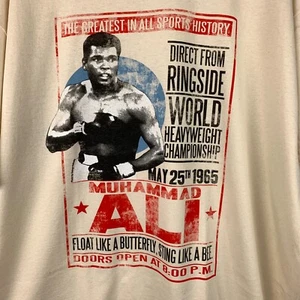 Mohammad Ali T-Shirt Graphic Beige Float Like A Butterfly Sting Like A Bee XXL - Picture 1 of 4
