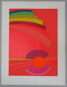 Max Ackermann Kosmos Serigraphie 1972 handsigniert nummeriert u. dat. - Bild 1 von 1