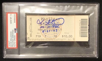 Kevin Millwood Signed Inscribed No Hitter Ticket Stub Auto PSA DNA Phillies Rare - Image 1 of 2