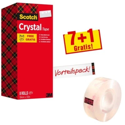 Scotch Crystal Klebefilm kristall-klar 19,0 mm x 33,0 m 7 Rollen GRATIS 1 Rolle