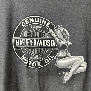 Harley Davidson Hemd Herren XL grau Pin Up Girl Rogers Speedway North Carolina - Bild 1 von 7