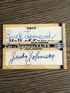 2006 Co-Signers Cuts Dual Cut Signatures Buck Leonard Judy Johnson Auto HOF - Picture 1 of 2