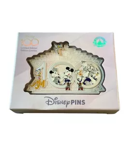 2023 Disney Parks 100 Mickey Minnie Pluto Chip Dale Goofy Donald Jumbo LE Pin - Picture 1 of 2