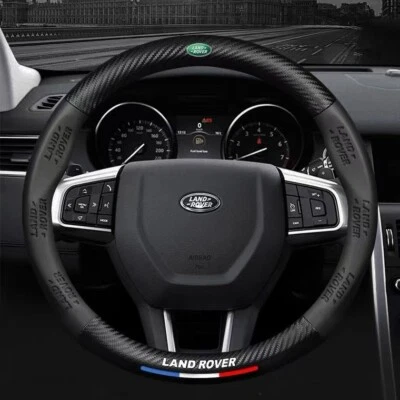 15" 38 Genuine leather+carbon  Steering Wheel Cover For Land Rover  All models - image 1 of 4