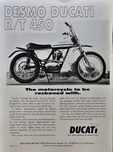 1971 Ducati Desmo R T 450 Motorcycle Print Ad - Picture 1 of 1