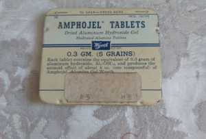 Vintage WYETH AMPHOJEL Tablets Antacid Tin - Picture 1 of 10