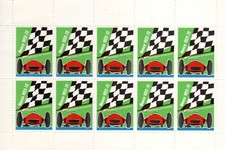 AUTODROMO DI MONZA 1922/72 - FOGLIETTO CON 10 ERINNOFILI FRANCOBOLLI - 323