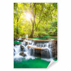 Postereck 3599 Poster Leinwand Wasserfall, Natur Wald Landschaft Fluss See