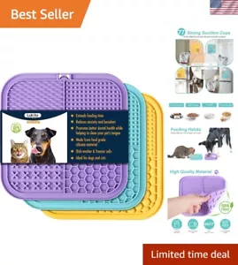 Silicone Dog & Cat Lick Pads: 3PCS Slow Feeder Mats with Powerful Suction Cups - Picture 1 of 9