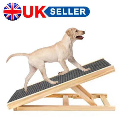 Adjustable Heights Dog Pet Ramp Foldable Stairs Non-Slip Ramp for Bed Sofa Car - Image 1 of 4