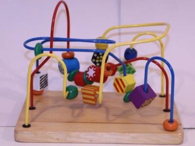 Brinquedo educativo Circo madeira ocupado labirinto de contas atividade de aprendizagem bebê - Imagem 1 de 2
