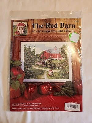 Design Works The Red Barn Counted Cross Stitch Picture Kit #2342  11"x14"  NIP - Image 1 of 3