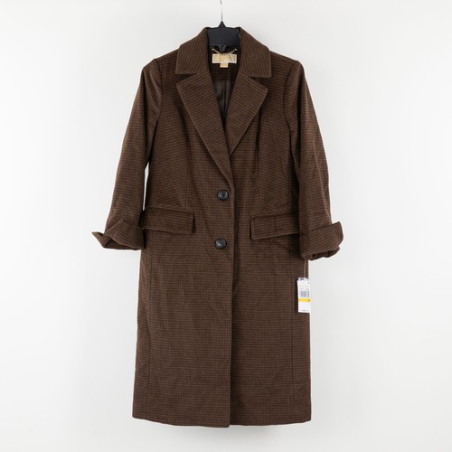 Cappotto monopetto Michael Michael Kors cioccolato pied de poule petite taglia PM