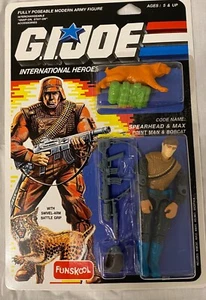 1989 FUNSKOOL G.I. JOE INTERNATIONAL HEROES SPEARHEAD & MAX RUSSIAN CARD VINTAGE - Picture 1 of 3