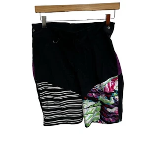 Primal Black Colorful Padded Lined Cycling Shorts Size Medium - Picture 1 of 22