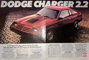 Vintage 1981 Dodge Charger 2.2 Magazin Centerfold Printanzeige - Bild 1 von 1