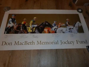 DON MACBETH JOCKEY FUND SIGNED POSTER - MCCARON/PINCAY/STEVENS + 3 MORE - Picture 1 of 5