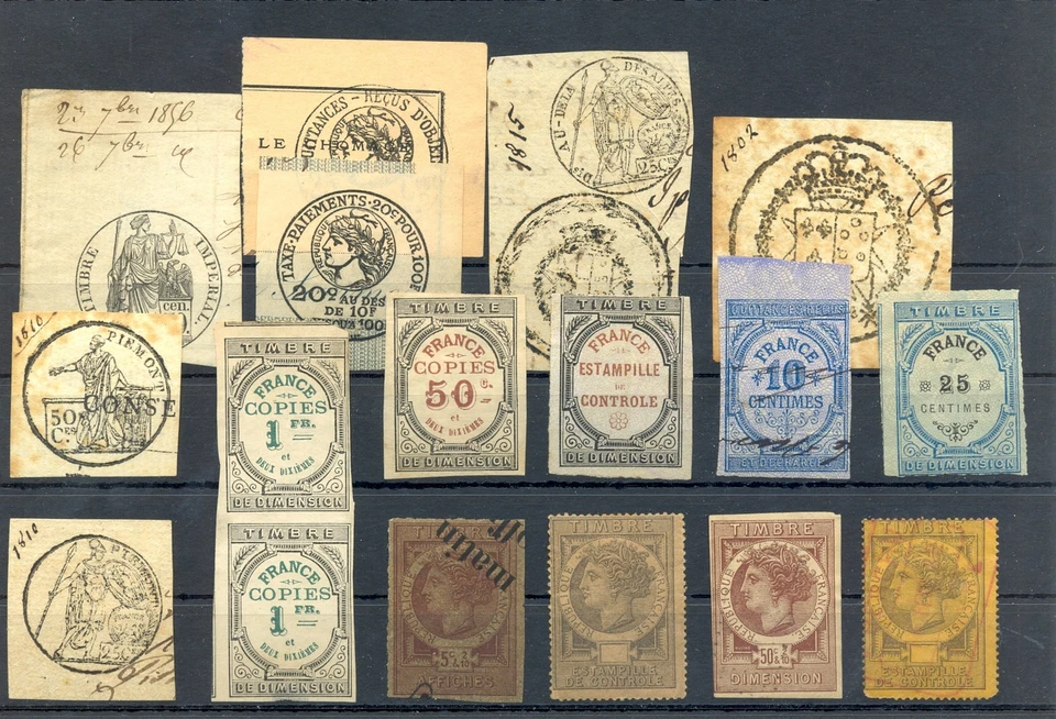 FRANCE 18 x REVENUE / BACK OF BOOK .ETC --. F/VF  - Image 1 of 1