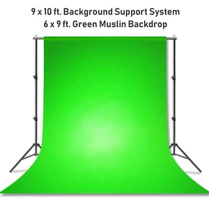 6x9 ft. Green Screen Backdrop with Background Stand for Studio Light Kit - Picture 1 of 8