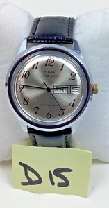 1979 Herren Timex Viscount 37MM Automatik Day Date Silber Uhr 3771910979 Serviced - Bild 1 von 11