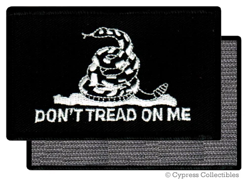 DONT TREAD ON ME GADSDEN FLAG PATCH AMERICAN BLACK w/ VELCRO® Brand Fastener - Image 1 of 1