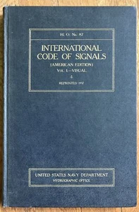Navy Collectible 1931 International Code of Signals Vol. 1 Visual Edition 1937 - Picture 1 of 4