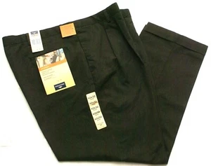 Mens DOCKERS Khaki Pants 42x30 Classic Fit Pleated Dark Charcoal Gray, NEW - Picture 1 of 4