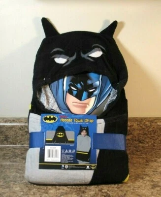 Batman Cotton Hooded Towel Wrap Bath Beach Pool NEW - Image 1 of 3
