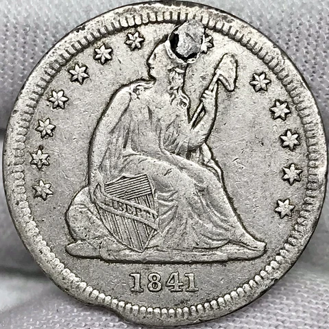 1841-P 25C Seated Liberty Quarter ||| Great Looking, Early US Silver Coin! Cover