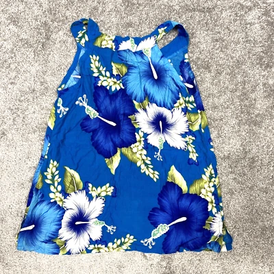 Top sin mangas floral hawaiano Aloha para mujer mediano informal pulóver multicolor Foto 1 de 4