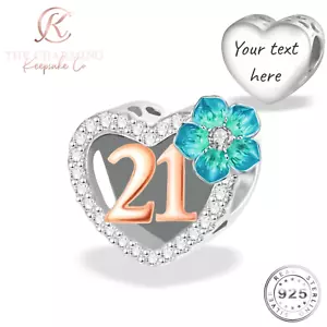 21. Geburtstag Charm Original 925 Sterlingsilber - personalisiert/graviert - Bild 1 von 7