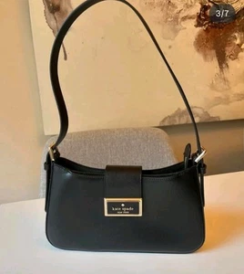 Bolso de Hombro Kate Spade KG185 Reegan Pequeño Cuero Saffiano Nuevo con Etiquetas en Negro - Imagen 1 de 3