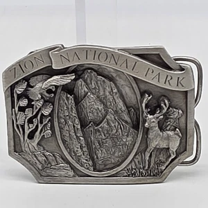 De colección 1984 Zion National Park Hebilla de Cinturón Parque Nacional 3D Edición Limitada #68 - Imagen 1 de 11