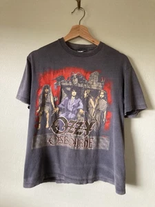 VTG 80s Ozzy Osbourne Shirt M/L No Rest For Wicked Tour FADED Black Sabbath - Picture 1 of 13