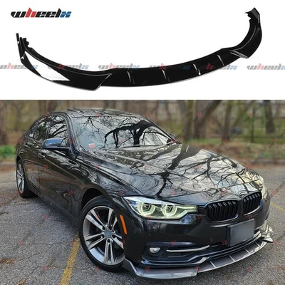 Divisor de alerón inferior labio delantero negro brillante para BMW Serie 3 F30 F35 2016-2019 Foto 1 de 4
