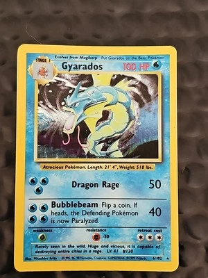 GYARADOS 1999 Base Set Pokémon Holo Rare Card #6/102 - Image 1 of 4