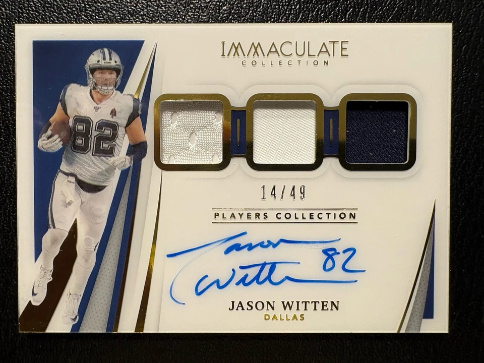 Colección de jugadores Immacualte Jason Witten 2021 triple parche automático #/49 Cowboys Foto 1 de 2