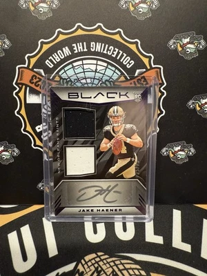 2023 Panini Black - Rookie Signature Materials Jake Haener #RSM-15 Royal /75 - Image 1 of 3