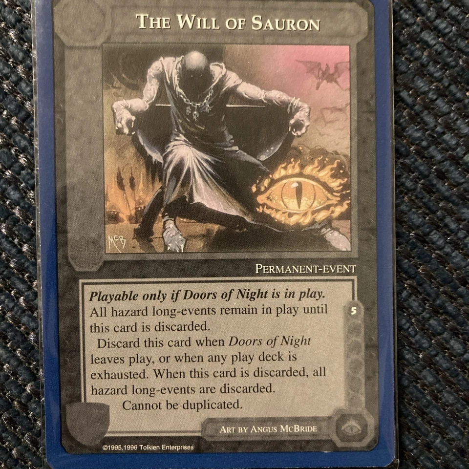 The will of Sauron middle earth CCG english unlimited, near mint rare card - Bild 1 von 1