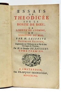Essais de Théodicée sur la Bonté de Dieu la Liberté de l'Homme LEIBNITZ 1747 - Imagen 1 de 12
