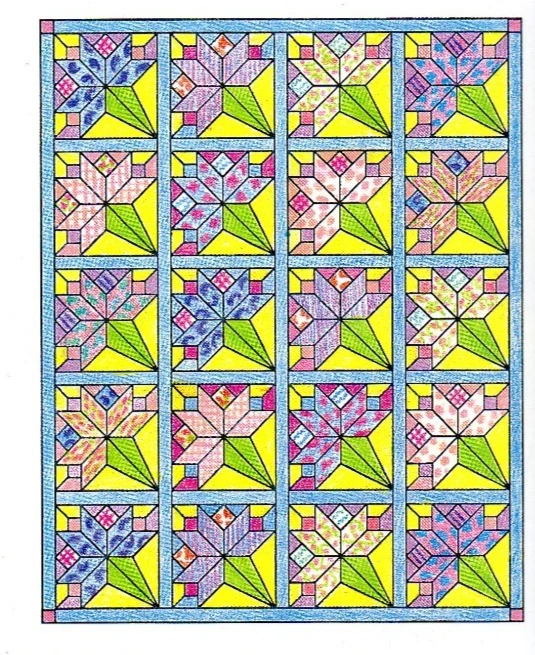OLD-FASHIONED NOSEGAY QUILT PATTERN COMPLETE WITH PLASTIC TEMPLATES - Image 1 of 1