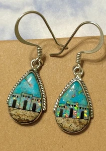 Orecchini turchese stella cadente opale STORYTELLER argento sterling sud-ovest - Foto 1 di 2
