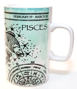 Pisces Zodiac Mug Stoneware Fisher Home Products Large 16 Oz Celestial Fish - Picture 1 of 8