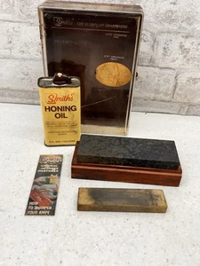 Deluxe Smiths Arkansas Stone Knife Sharpening Kit Vintage - Picture 1 of 15