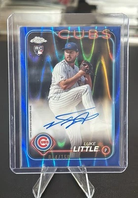 2024 Topps Chrome - Luke Little Blue Ray Wave Auto /150 #RA-LL Chicago Cubs - Image 1 of 2