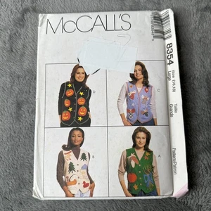 McCalls 8354 Holiday Applique Vests Sewing Pattern Size Large 16 18 Crafts 90s - Picture 1 of 7