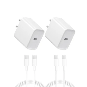 i Phone 17/16/15 Fast Charger,2 Pack Type C Wall Charger Block with 4FT Cable... - Foto 1 di 8