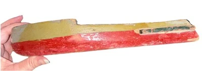 Antique Primitive Hand Carved Wood Toy Boat 1940's  Sculpture - Image 1 of 4