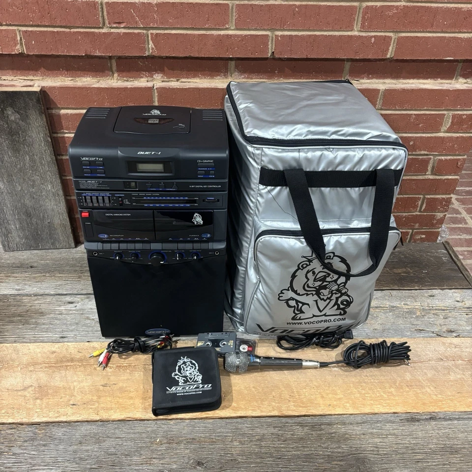 VocoPro Duet -II Karaoke System With Microphone Cassette CD Deck TESTED - Image 1 of 4