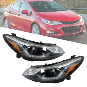 LED DRL Headlight Assembly For Chevy Cruze 2016-2018 Headlamps Left+Right Side - Picture 1 of 12
